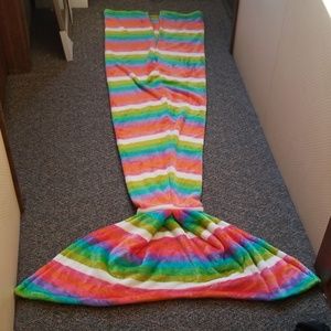 Mermaid Tail Soft Blanket - Stripe Multi-Color NEW